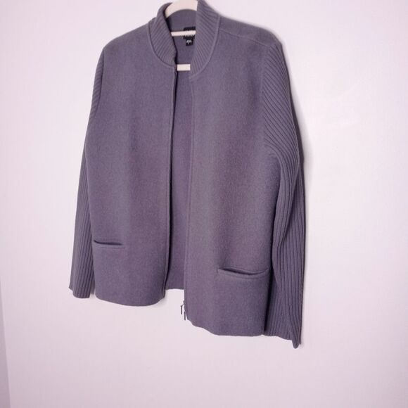 Eileen Fisher purple wool jacket size large - Picture 2 of 7